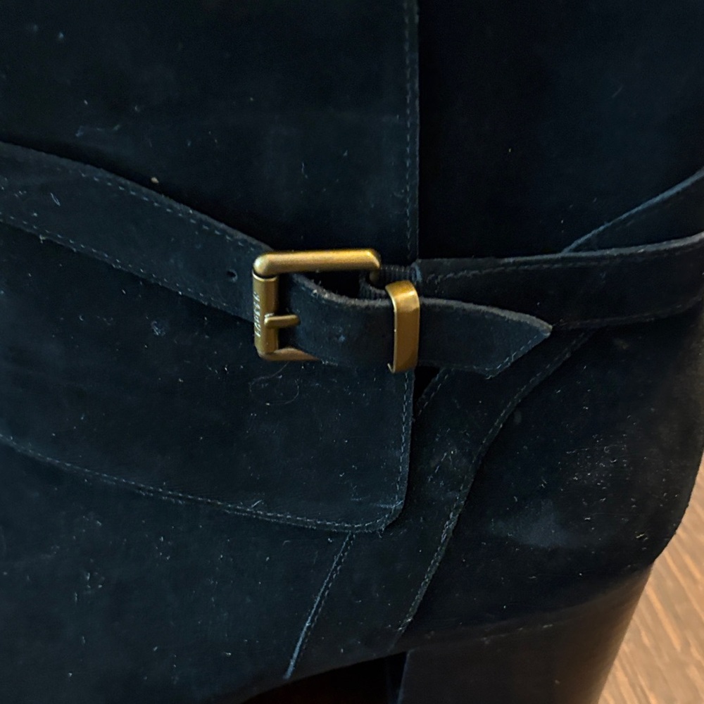 LAUREN for Ralph Lauren Black Suede Ankle Booties - Picture 9 of 11